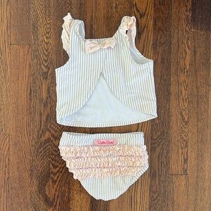 Ruffle Butts Seersucker Swimsuit UPF 50 Size 4t
